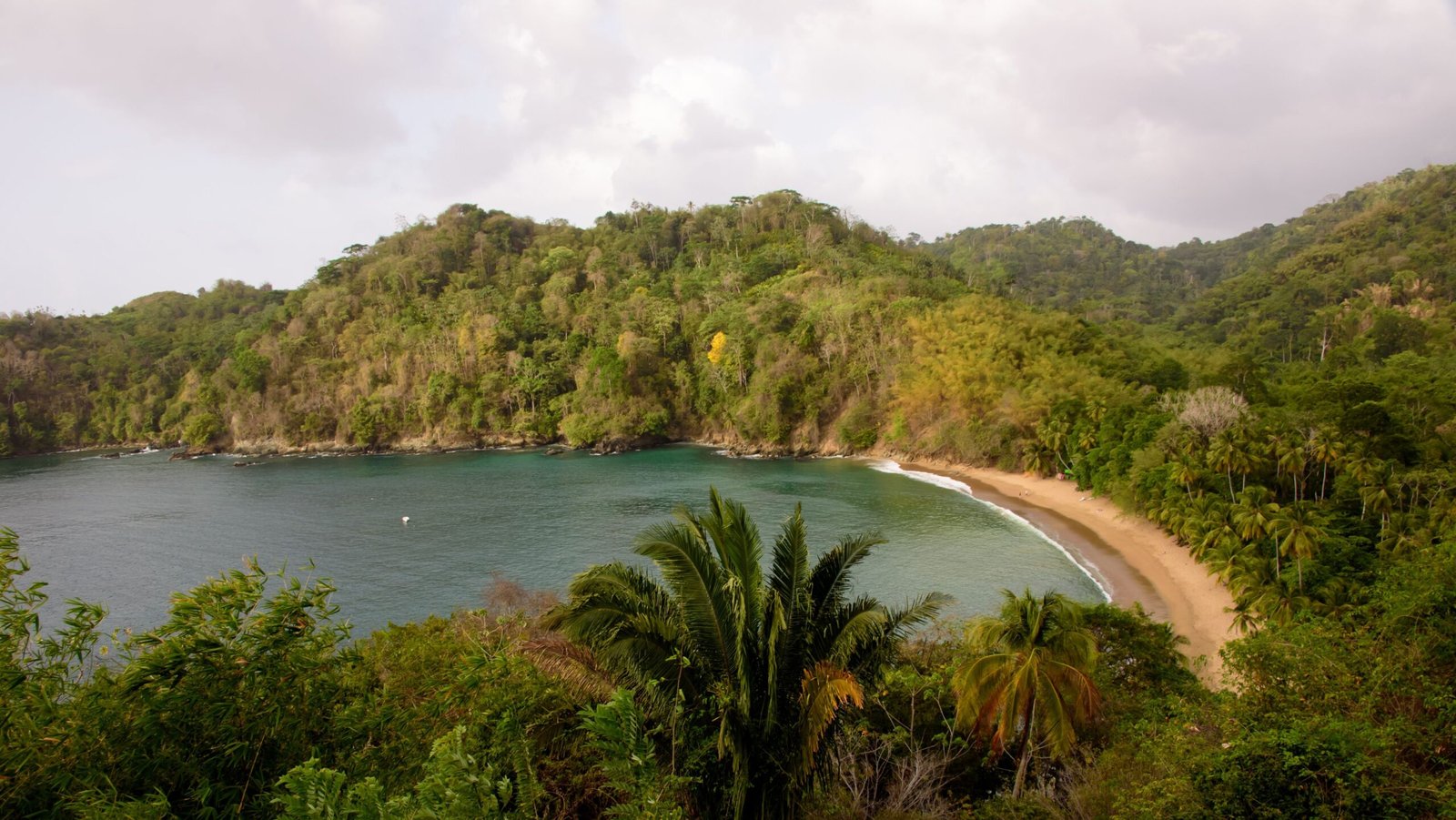 Beautiful view of Englishman's bay in Tobago