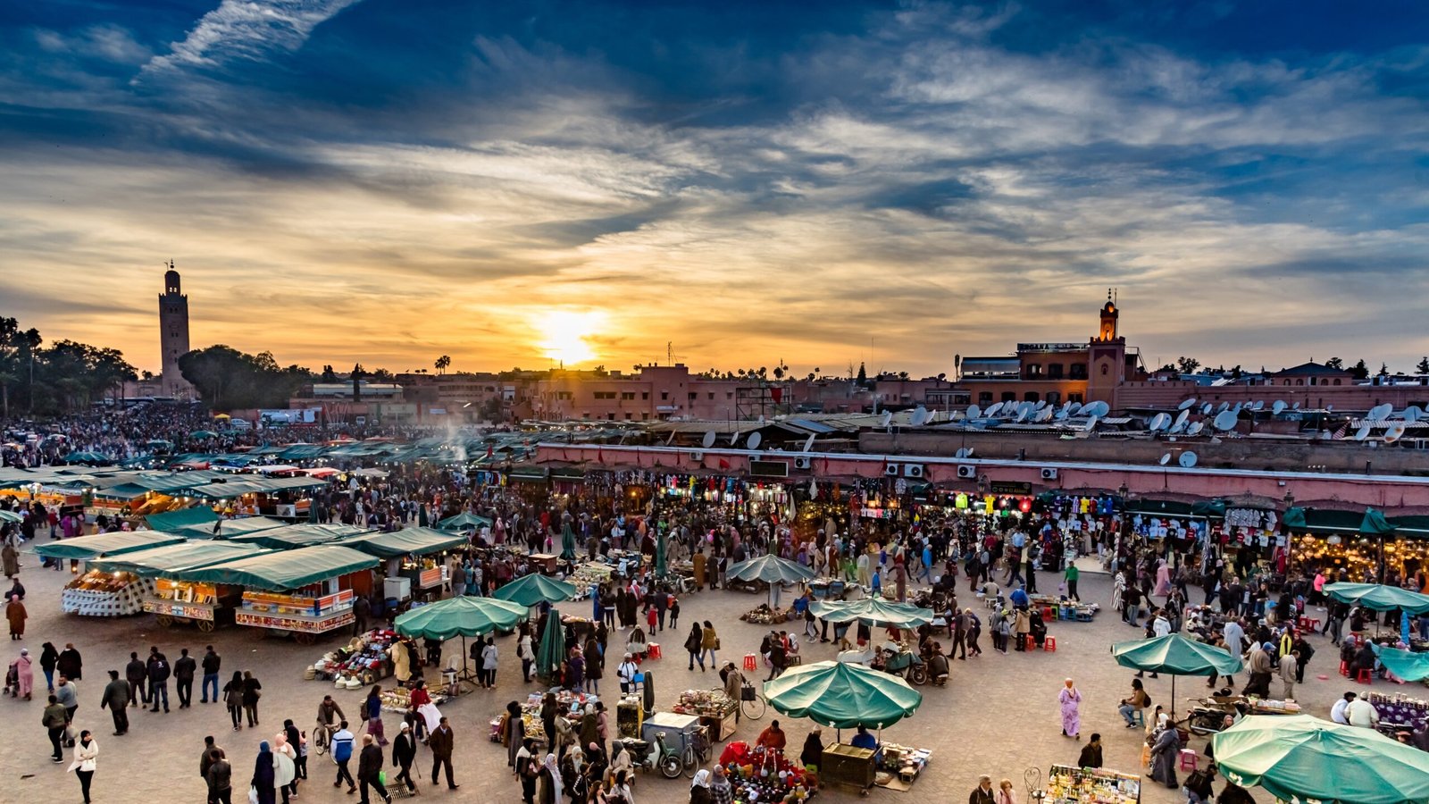 Jamma el Fna, a famous square and market place in Marrakesh's medina quarter