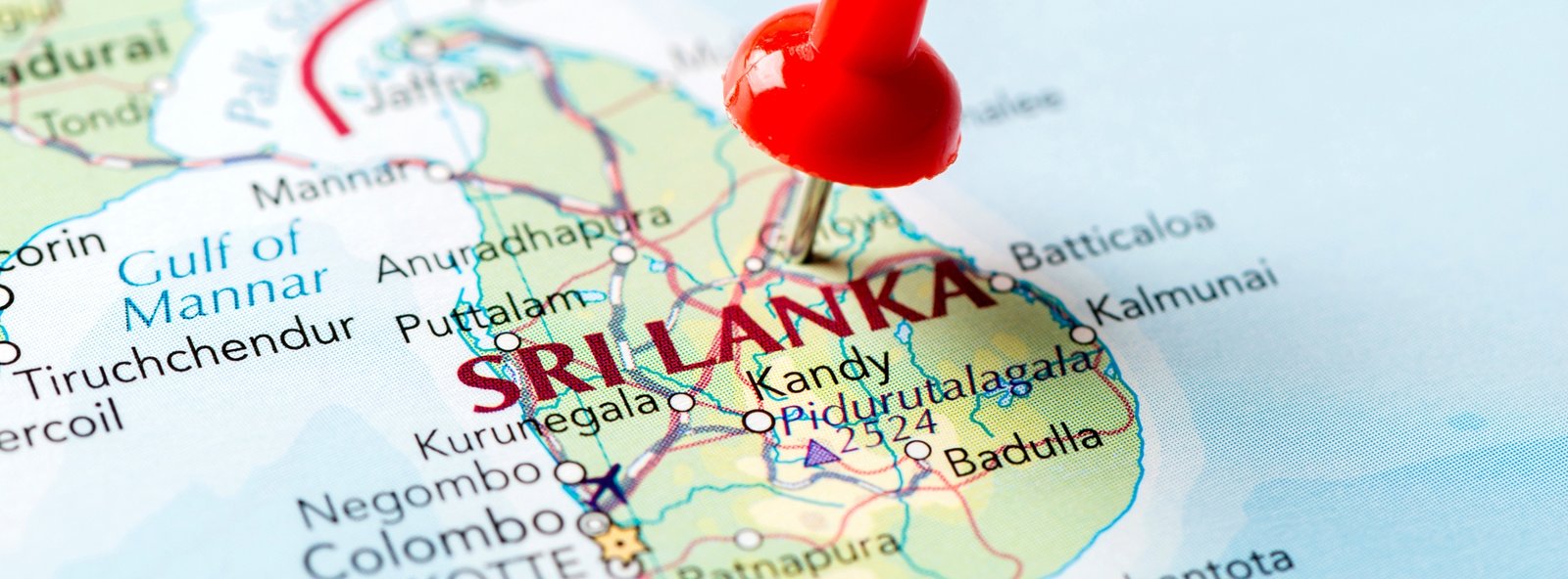 Sri Lanka is pinned on the map