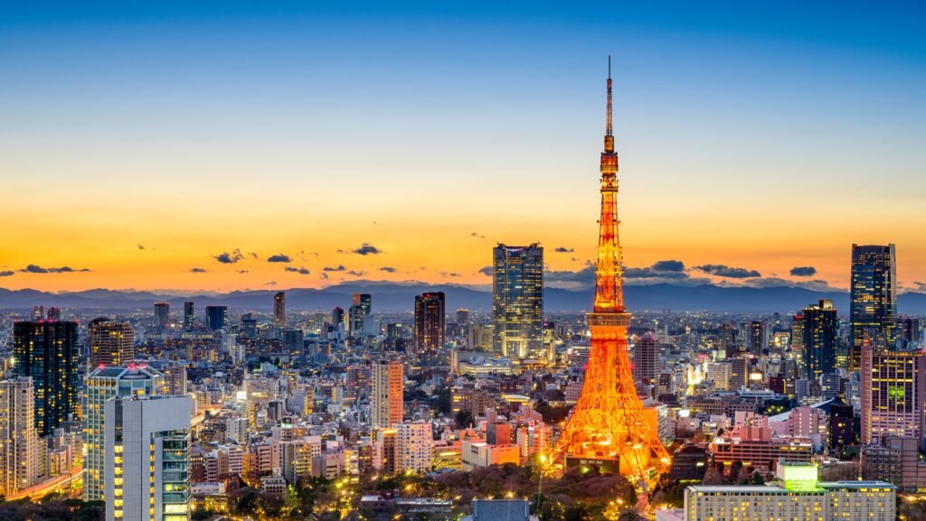 Tokyo Skyline with Tokyo Tower at Dusk