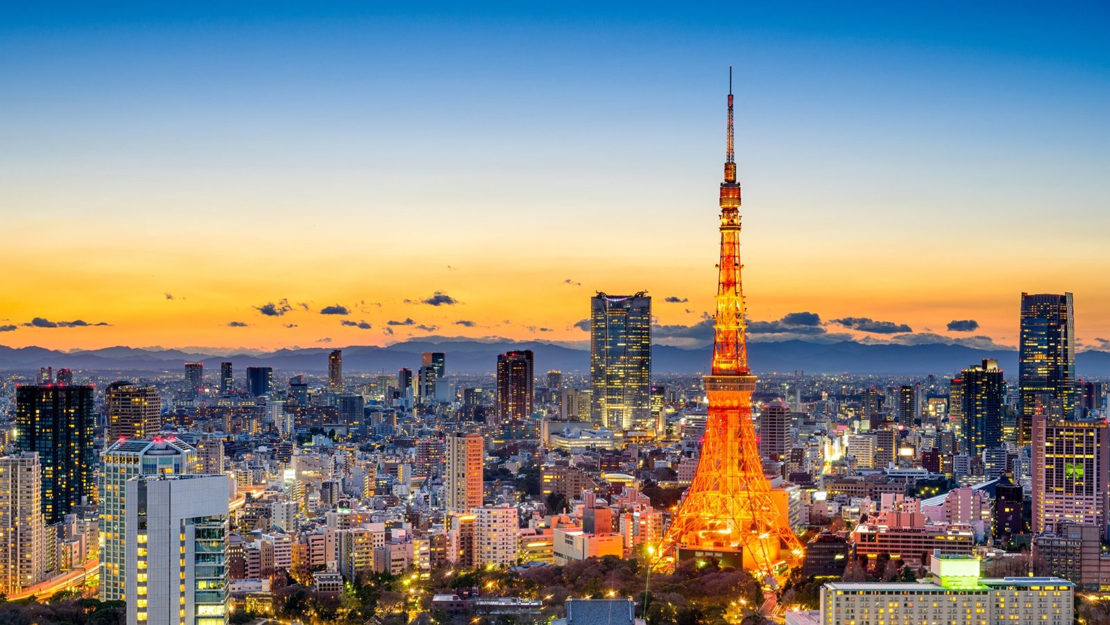 Tokyo Skyline with Tokyo Tower at Dusk