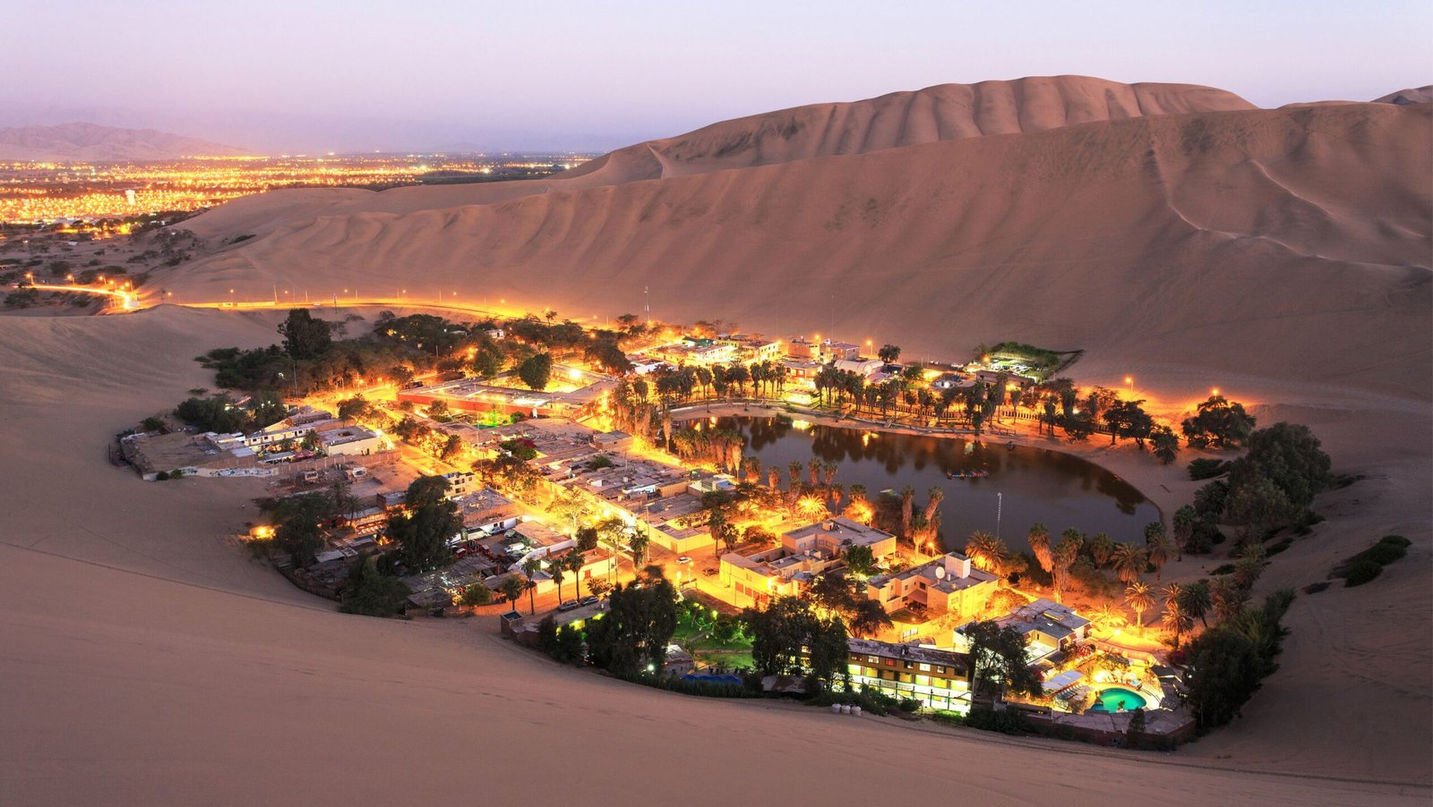 Oasis of Huacachina in Peru
